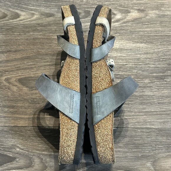 Birkenstock Mayari Sandals Size 9 EU 39 Dove Blue Mineral Nubuck Leather - Picture 7 of 10